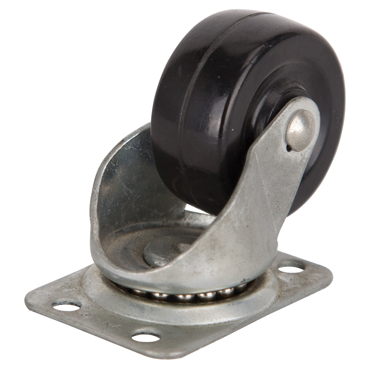 ProSource JC-H05 Swivel Caster, 2 in Dia Wheel, 1 in W Wheel, Rubber Wheel, Black, 125 lb, Steel Housing Material