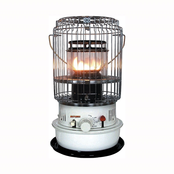 Kero World KW-12/DH1051 Portable Heater, 1.1 gal Fuel Tank, Kerosene, 10500 Btu, 350 sq-ft Heating Area, White