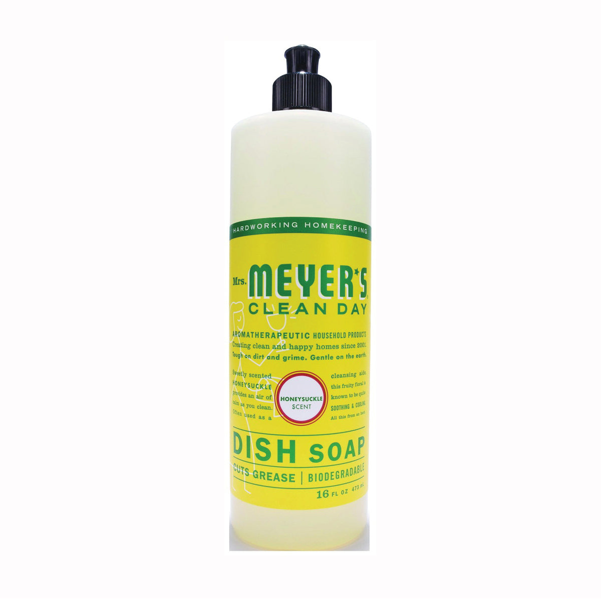 Mrs. Meyer&#39;s 17423 Dish Soap, 16 oz, Liquid, Floral, Colorless