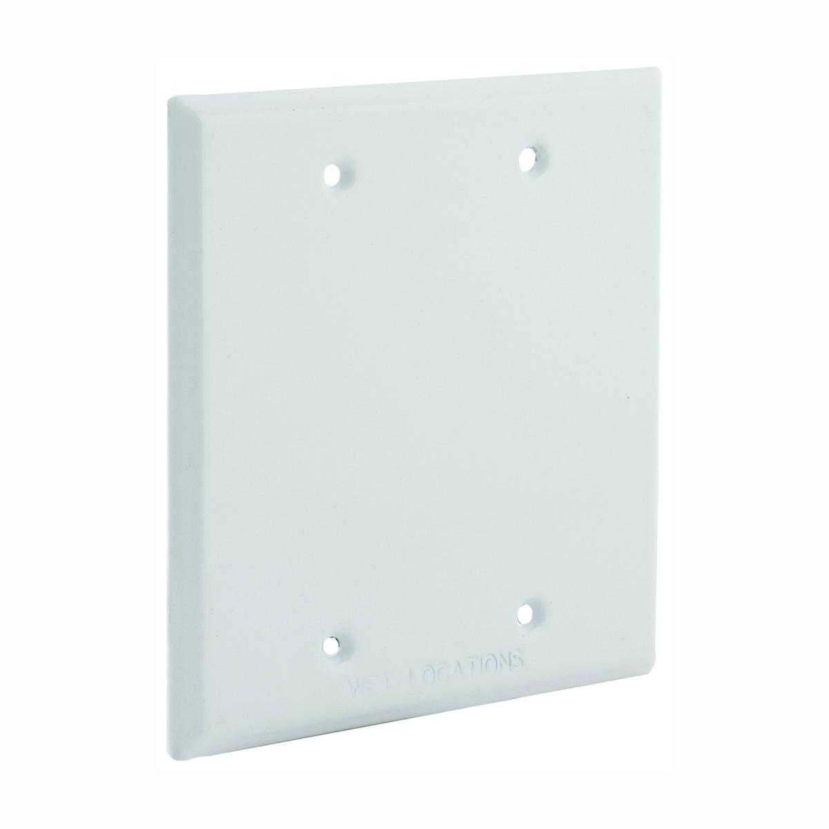 HUBBELL 5175-1 Cover, 4-1/2 in L, 4-1/2 in W, Metal, White, Powder-Coated