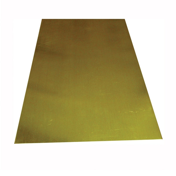 K & S 250 Decorative Metal Sheet, 35 ga Thick Material, 4 in W, 10 in L, Brass, Brass