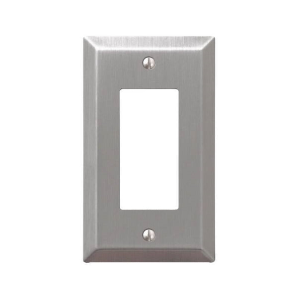 AmerTac Century 163RBN Wallplate, 4-15/16 in L, 2-7/8 in W, 1 -Gang, Steel, Brushed Nickel