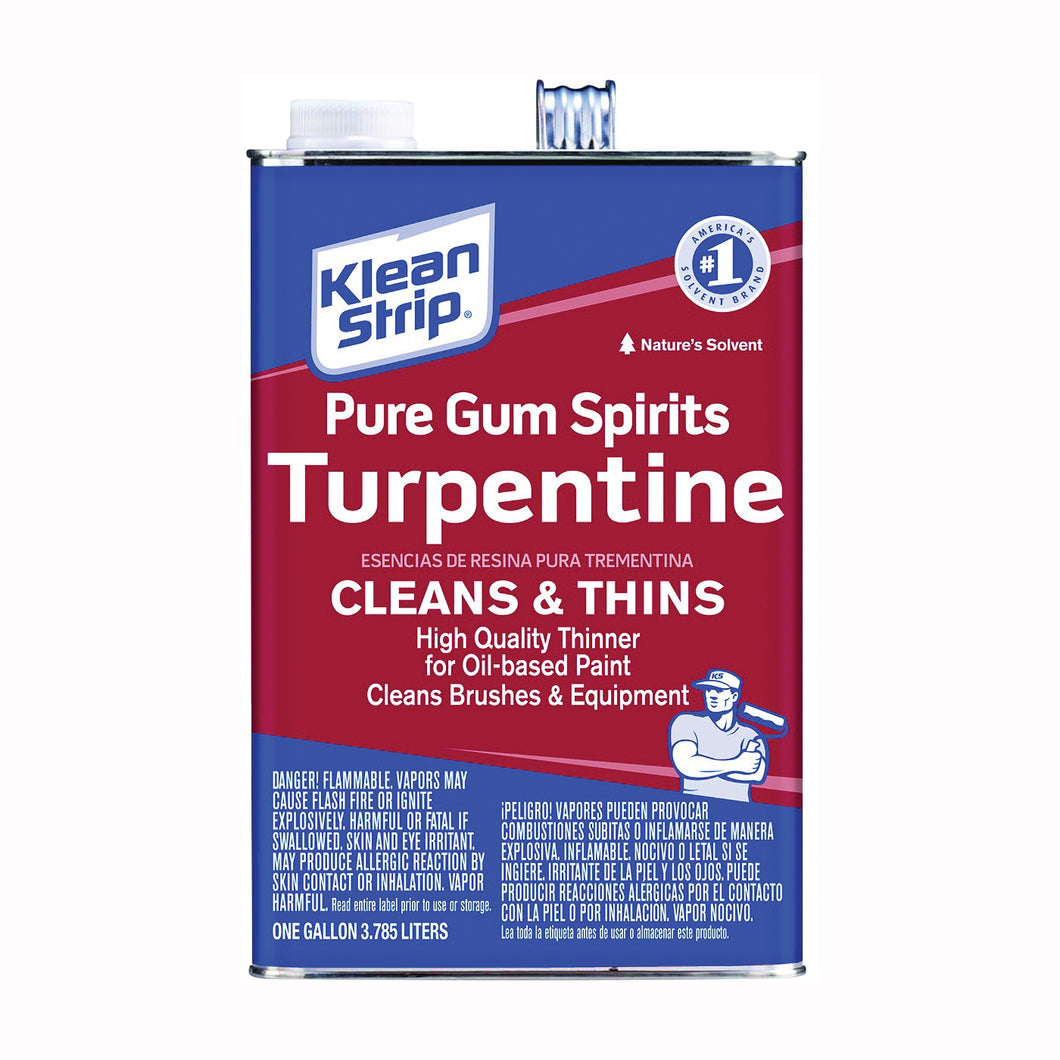 Klean Strip GGT69 Gum Spirit Thinner, Liquid, Pine, Clear, 1 gal