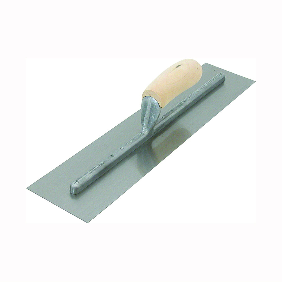Marshalltown FT364 Finishing Trowel, 16 in L Blade, 4 in W Blade, Steel Blade, Curved Handle, Wood Handle