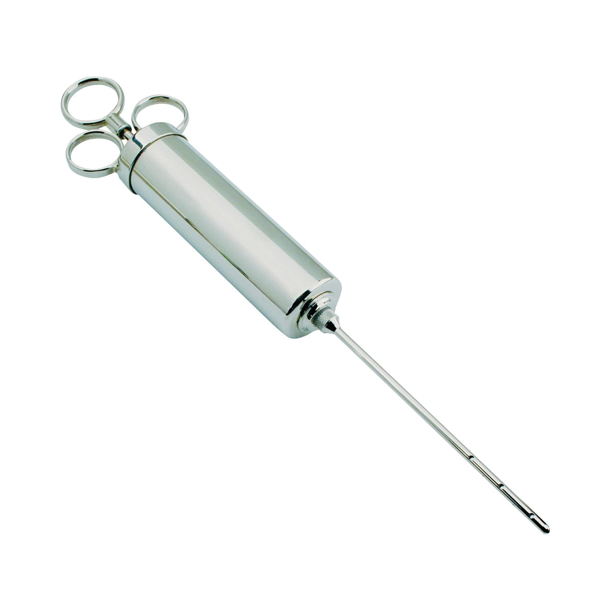 Weston 23-0404-W Marinade Injector, 4 oz Capacity, 6 in L Needle, 10-Hole Injector Needle, Silver