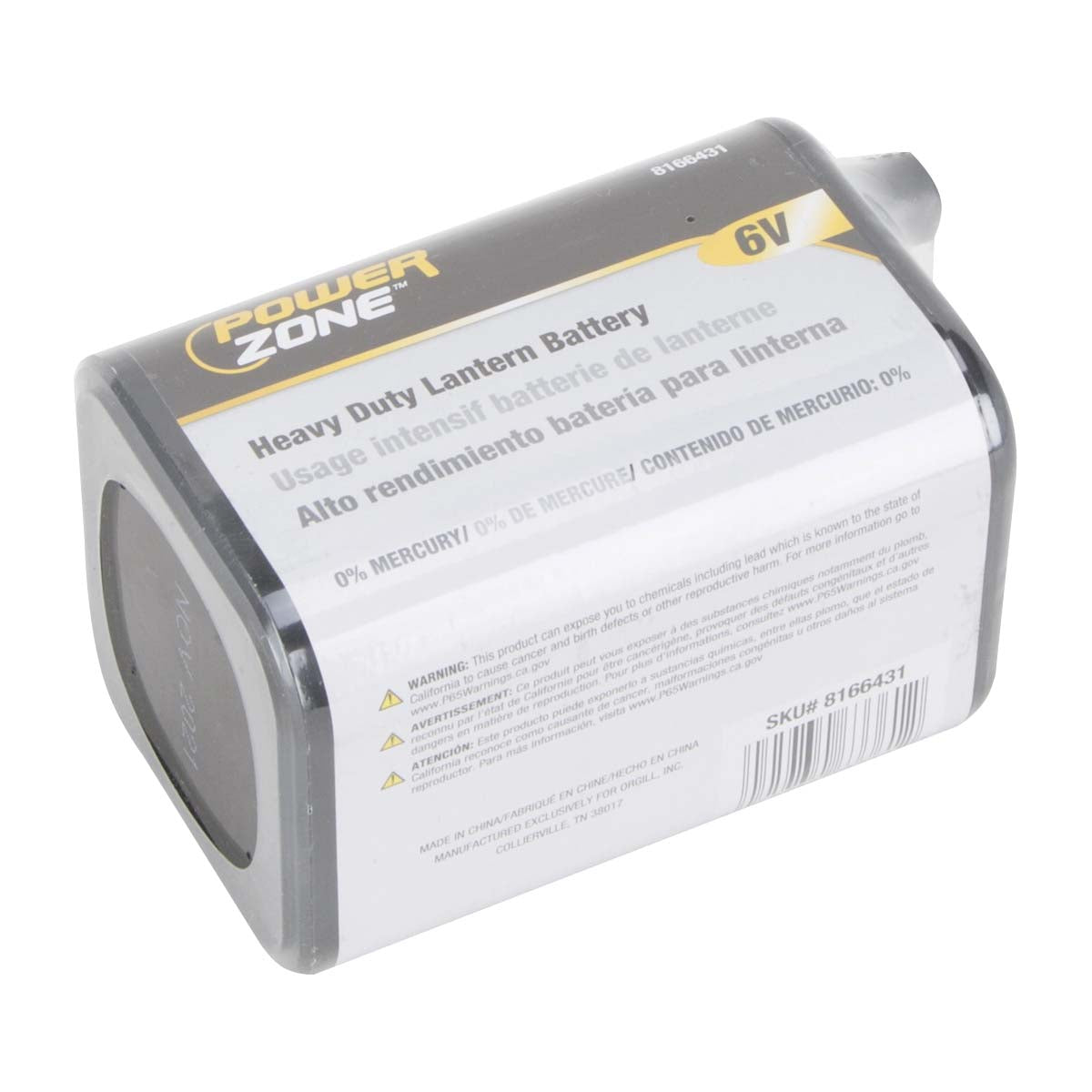 PowerZone 4R25 Heavy-Duty Lantern Battery, 6 V Battery, Zinc, Manganese Dioxide, and Zinc Chloride, Rechargeable: No