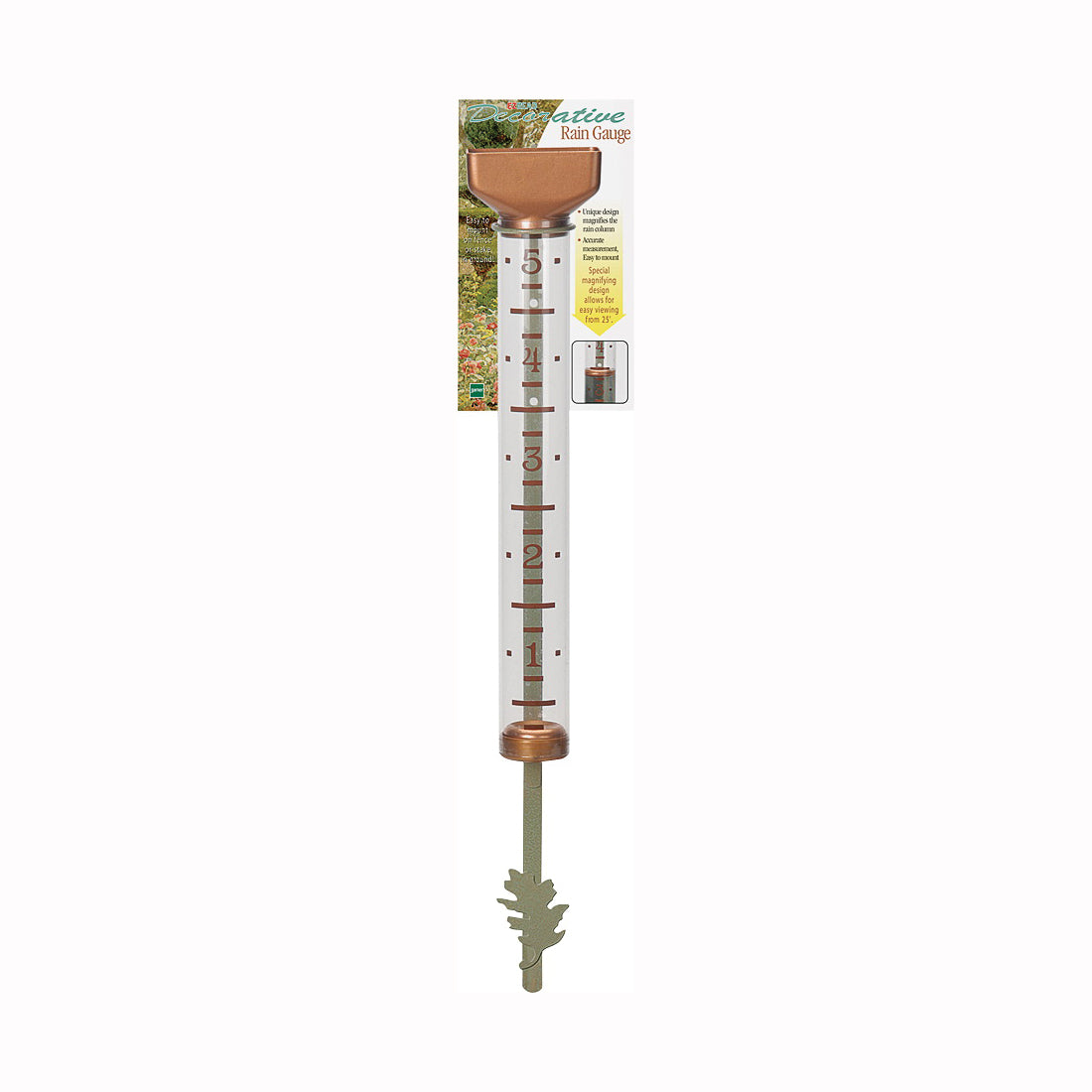 EZRead 820-0582 Rain Gauge, 5 in, Aged Copper