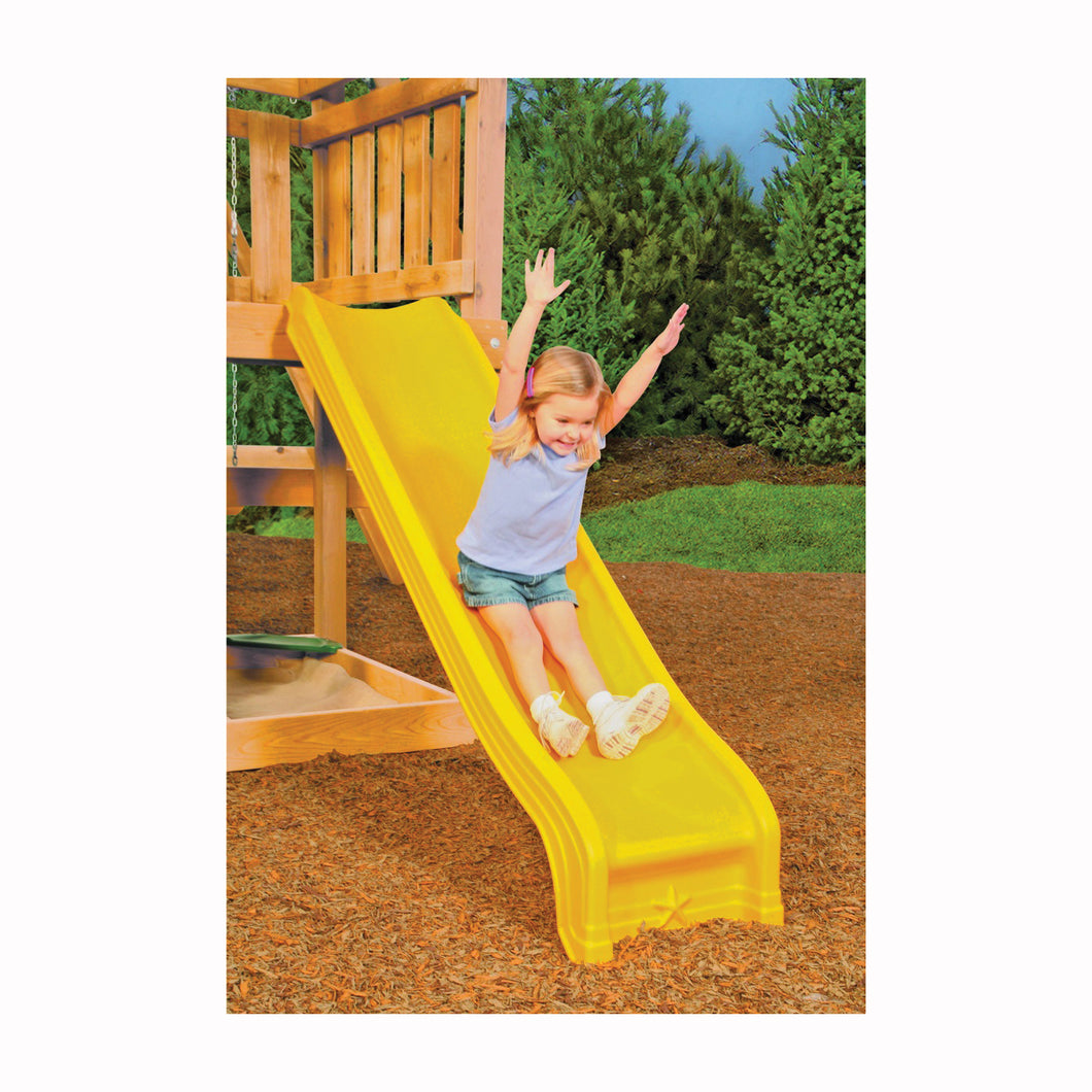 PLAYSTAR PS 8813 Scoop Slide, Conventional, HDPE, Yellow, For: 48 in Playdeck
