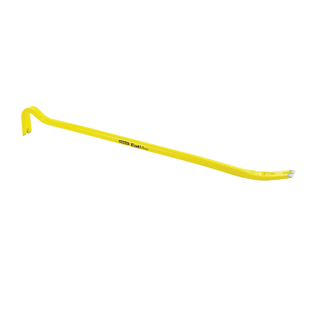 STANLEY 55-104 Wrecking Bar, 36 in L, Beveled/Slotted Tip, 2 in Claw Blade Width 1, 1-3/4 in Claw Blade Width 2 Tip, HCS