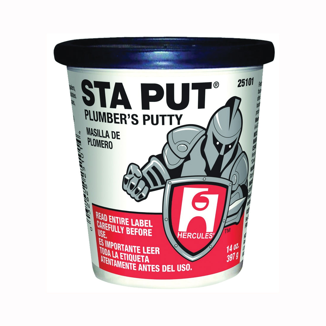 Oatey Sta Put Series 25101 Plumbers Putty, Solid, Off-White, 14 oz
