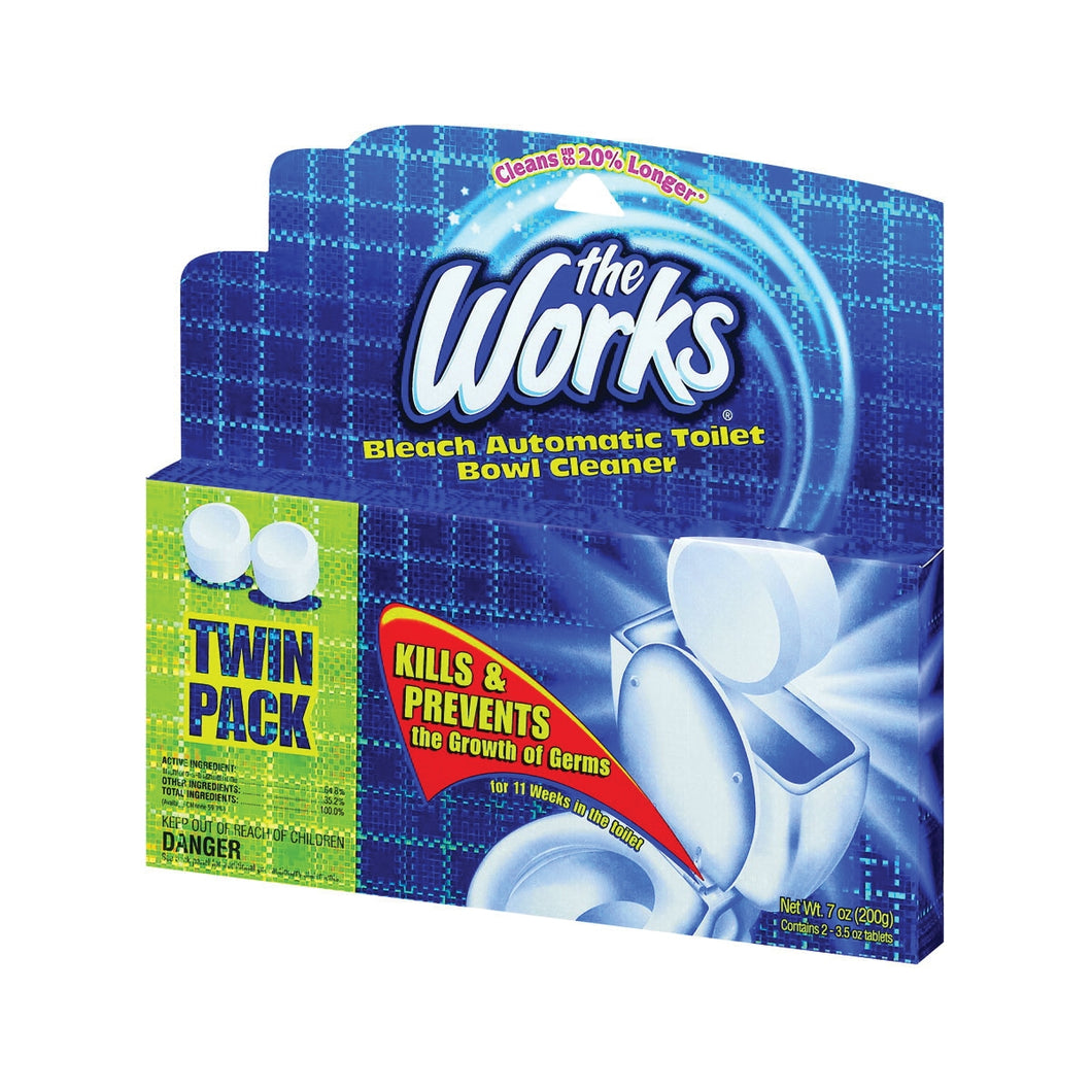 The Works 33202WK Toilet Bowl Cleaner, 3.5 oz Twin Pack, Solid, Slight Pungent, Off-White