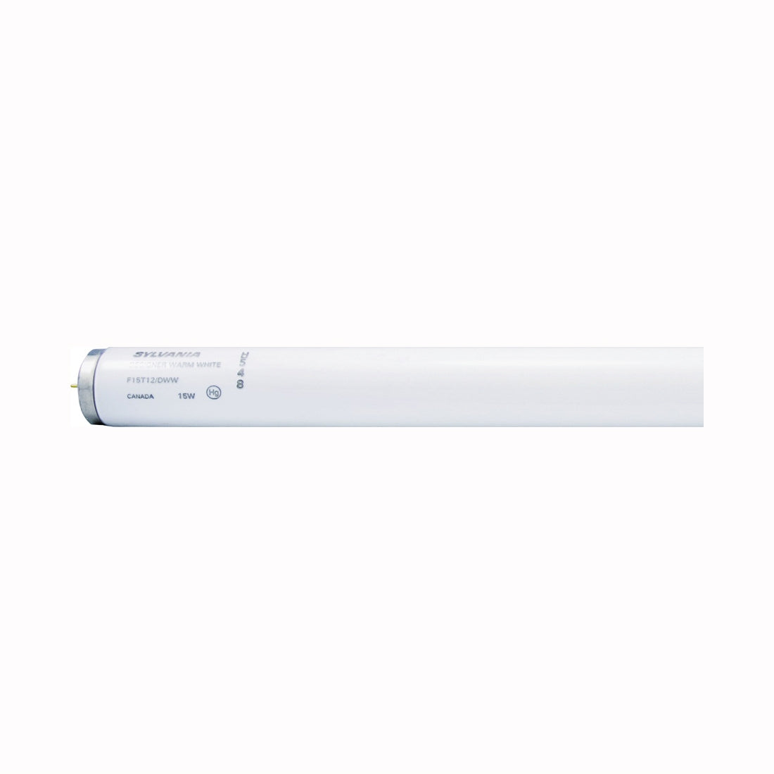 Sylvania 21551 Fluorescent Bulb, 15 W, T12 Lamp, Medium Lamp Base, 693 Lumens, 3000 K Color Temp, Warm White Light