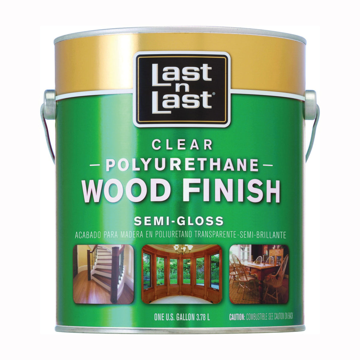 Last n Last 53531 Polyurethane Wood Finish, Semi-Gloss, Liquid, Clear, 1 gal, Can