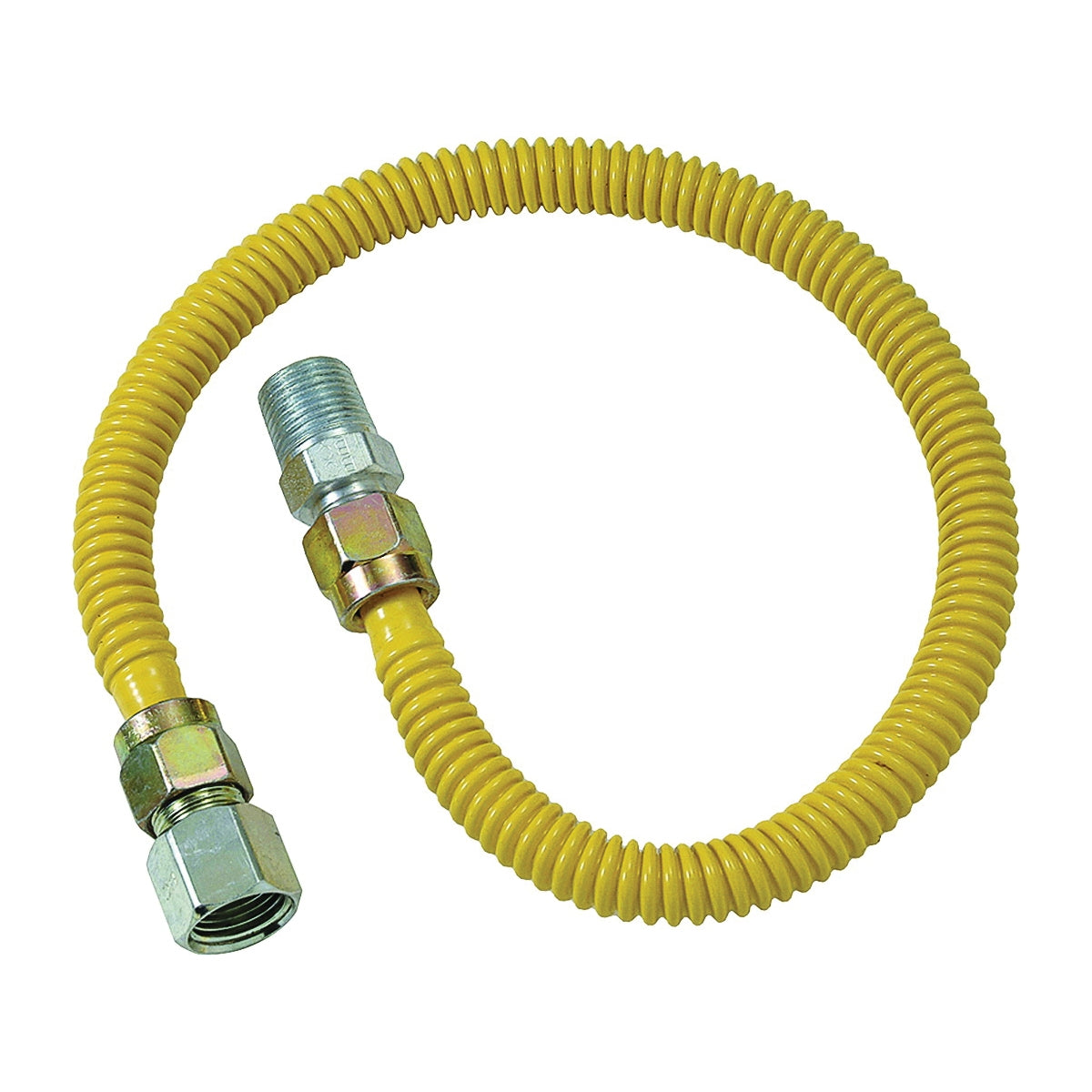 BrassCraft ProCoat Series CSSD54-48 Gas Connector, 1/2 x 1/2 in, Stainless Steel, 48 in L