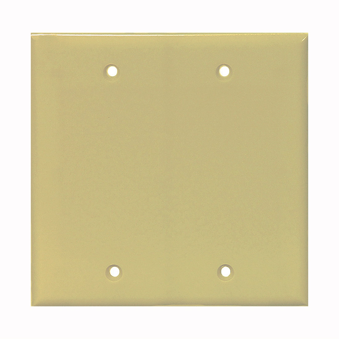 Eaton Cooper Wiring PJ23V Wallplate, 4.95 in L, 4.88 in W, 2 -Gang, Polycarbonate, Ivory, High-Gloss