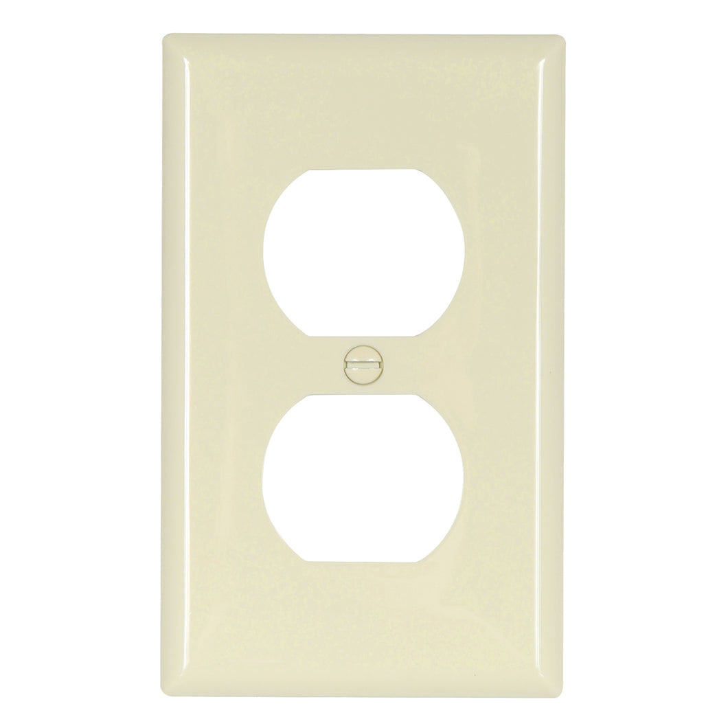 Eaton Wiring Devices 5132LA Receptacle Wallplate, 4-1/2 in L, 2-3/4 in W, 1 -Gang, Nylon, Light Almond, High-Gloss