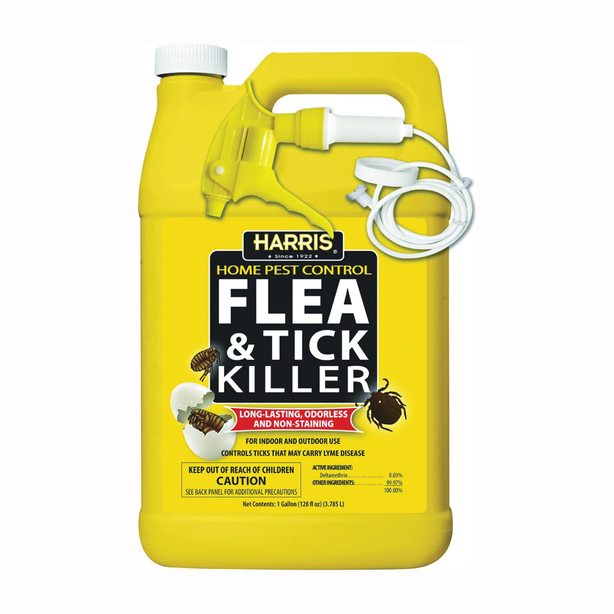 HARRIS HFT-128 Flea and Tick Killer, Liquid, Spray Application, 1 gal