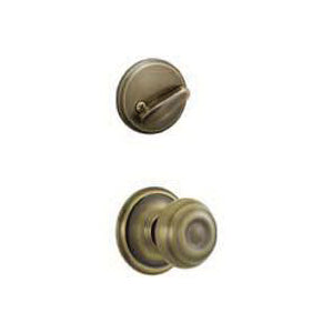 Schlage F Series F59GEO609 Interior Pack, Antique Brass, Knob Handle, 1-5/8 to 2 in Thick Door