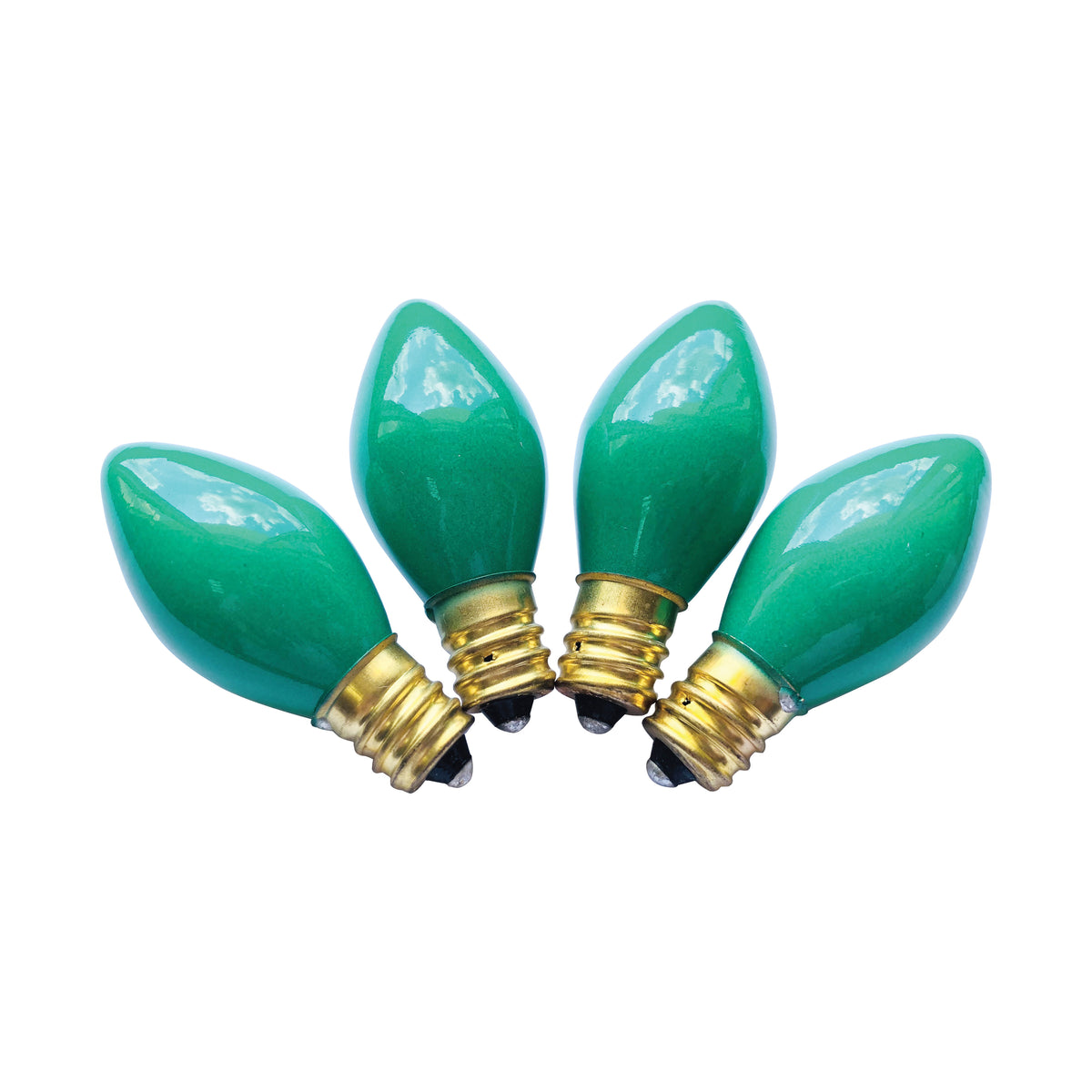 Hometown Holidays 16260 Light Bulb, 5 W, Candelabra Lamp Base, Incandescent Lamp, Ceramic Green Light