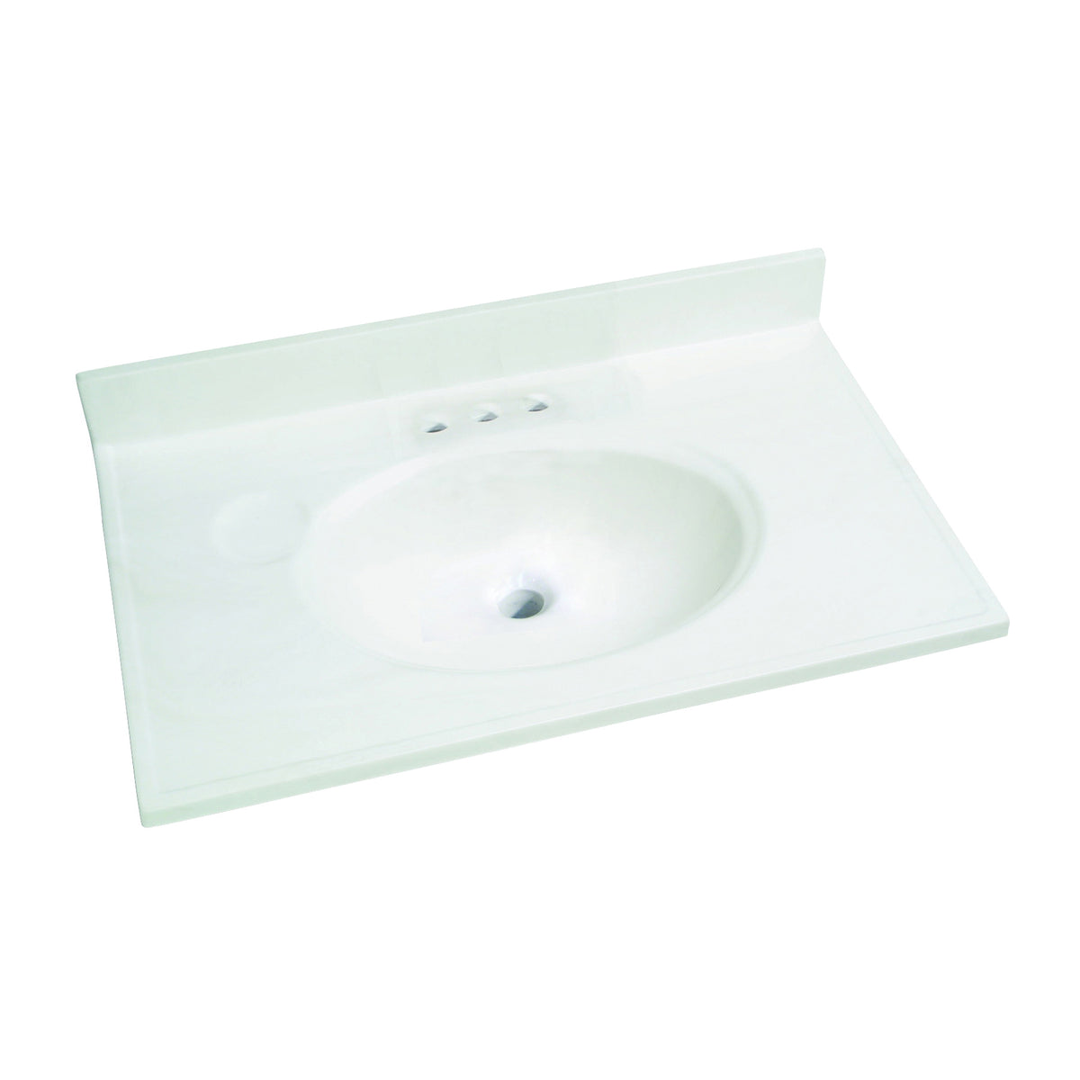 Foremost WW-1931 Vanity Top, 31 in OAL, 19 in OAW, Marble, White, Countertop Edge