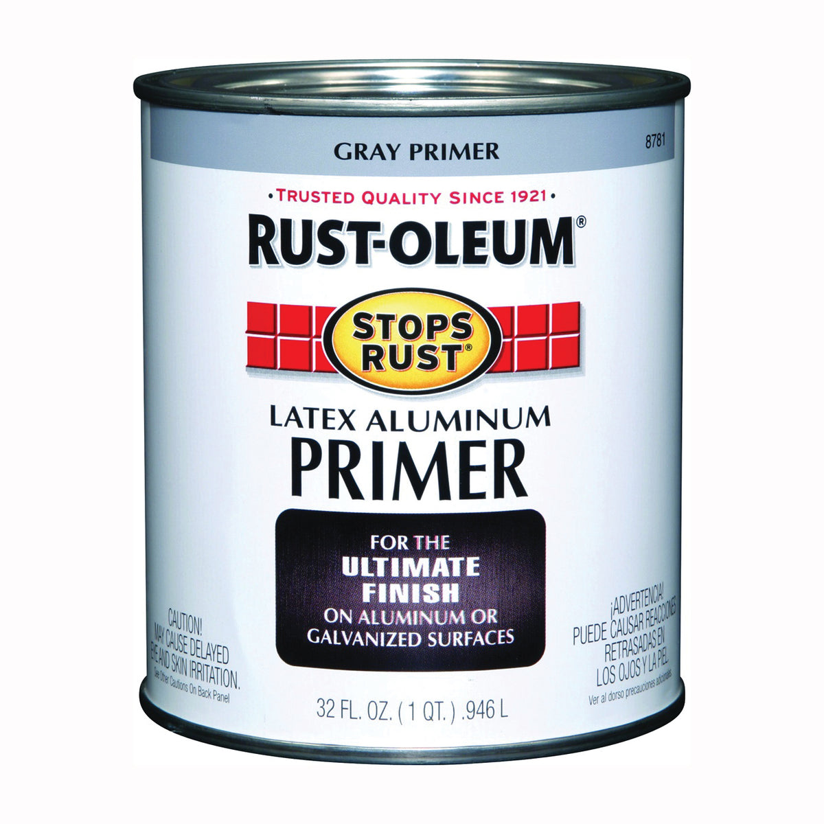 RUST-OLEUM STOPS RUST 8781502 Flat Aluminum Primer, Flat, Aluminum, 1 qt