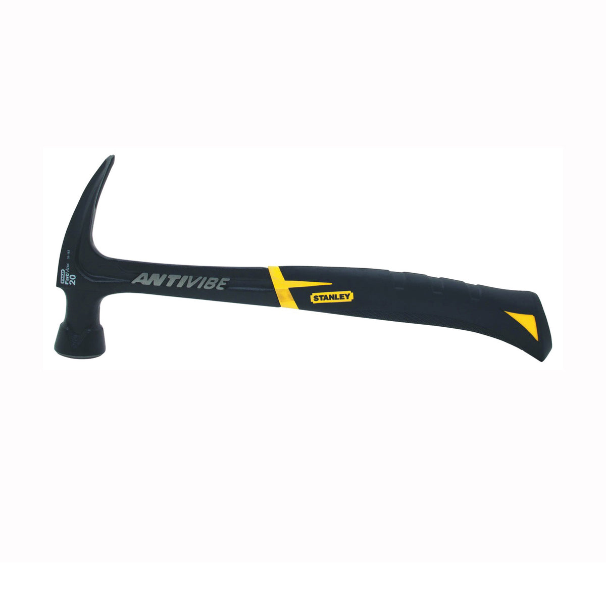 STANLEY Anti-Vibe Series 51-165 Nail Hammer, 20 oz Head, Rip Claw, Smooth, Oversized Strike Head, Steel Head