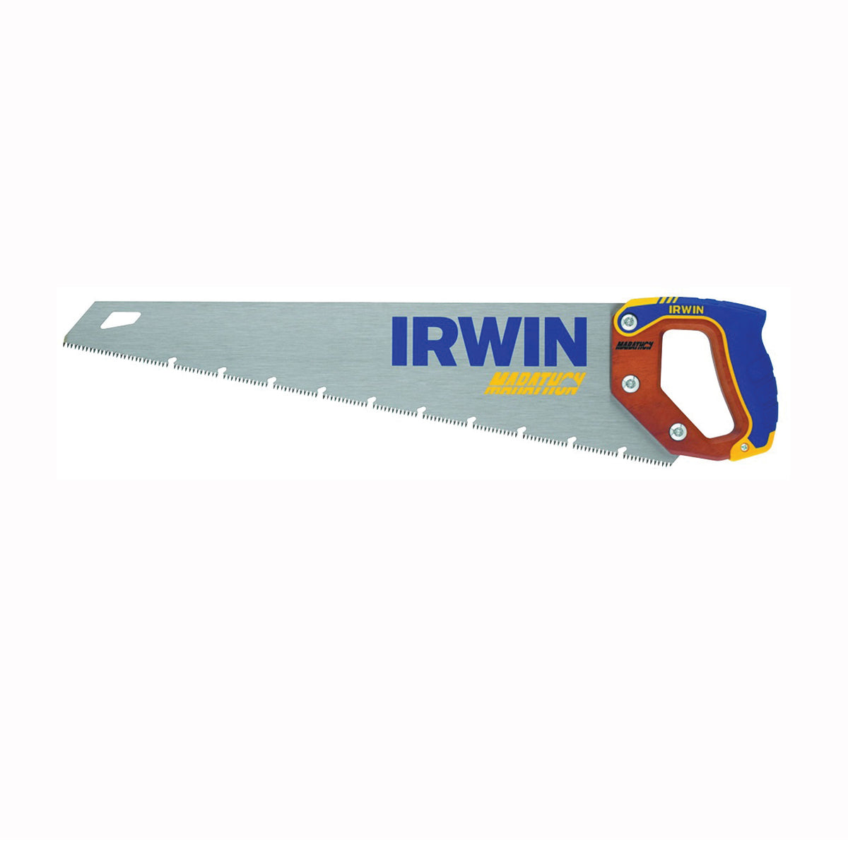 IRWIN 2011204 Coarse Cut Saw, 20 in L Blade, 9 TPI, Steel Blade, Cushion-Grip Handle, Hardwood/Rubber Handle