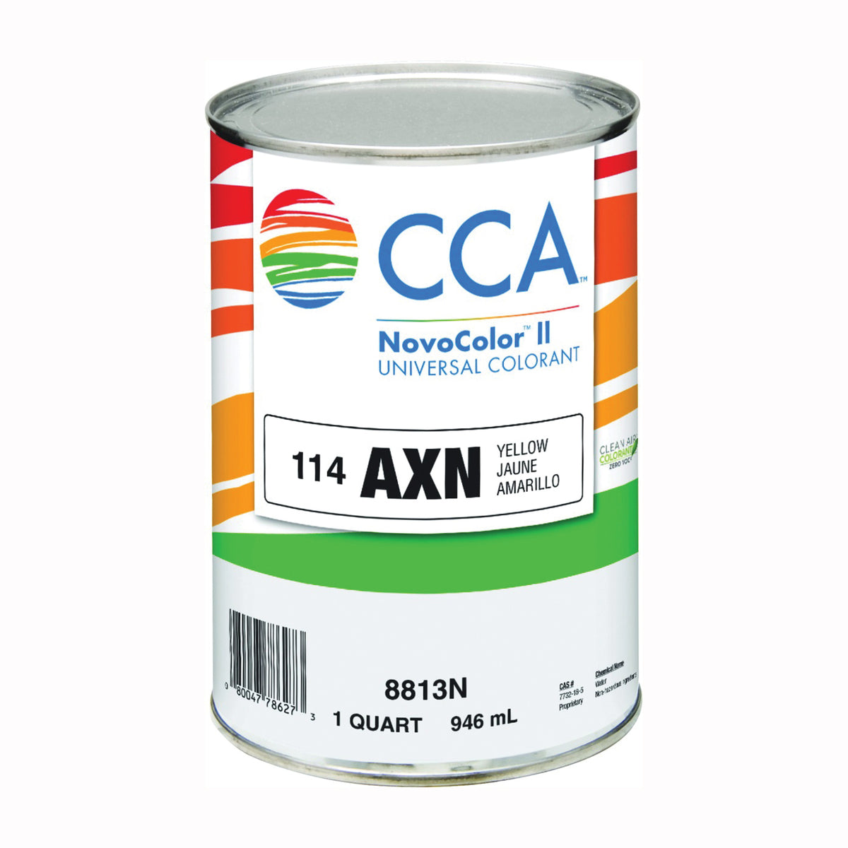 CCA NovoColor II Series 076.008813N.005 Universal Colorant, Yellow, Liquid, 1 qt
