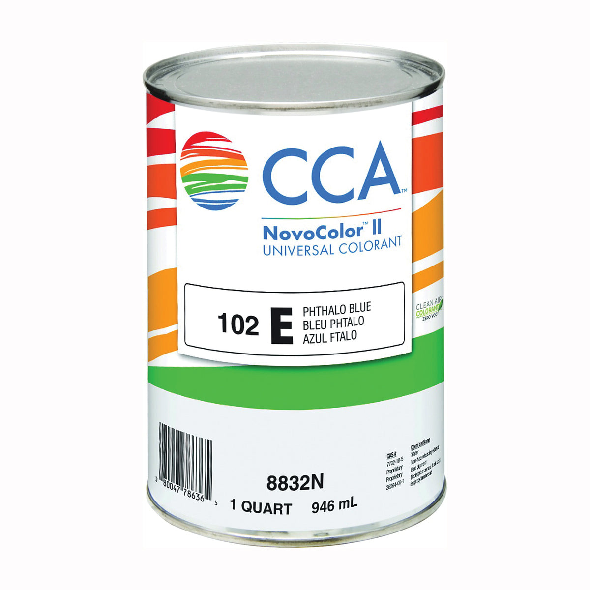 CCA NovoColor II 076.008832N.005 Universal Colorant, Phthalo Blue, Liquid, 1 qt