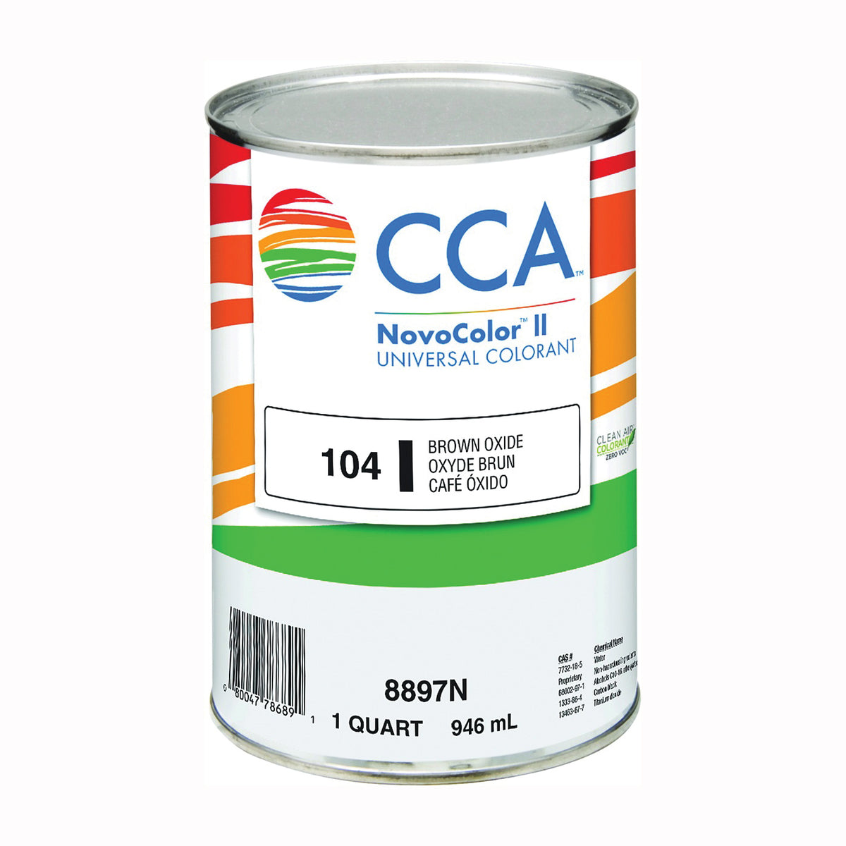CCA NovoColor II Series 076.008897N.005 Universal Colorant, Brown, Liquid, 1 qt