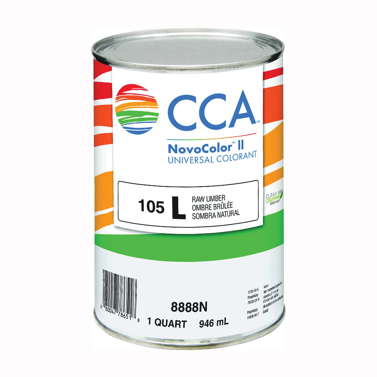 CCA NovoColor II 076.008888N.005 Universal Colorant, Raw Umber, Liquid, 1 qt