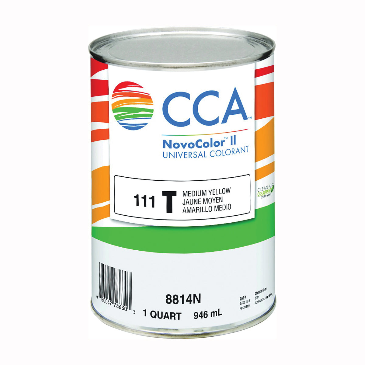 CCA NovoColor II 076.008814N.005 Universal Colorant, Medium Yellow, Liquid, 1 qt