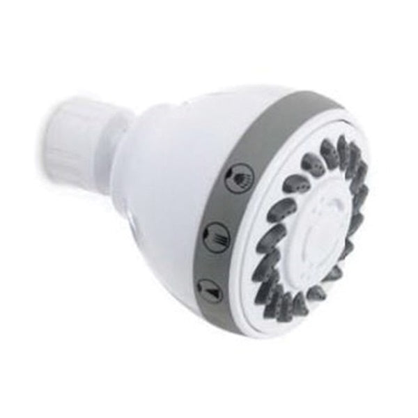 Plumb Pak K704WH Shower Head, Round, 1.8 gpm, 3-Spray Function, 2.7 in Dia