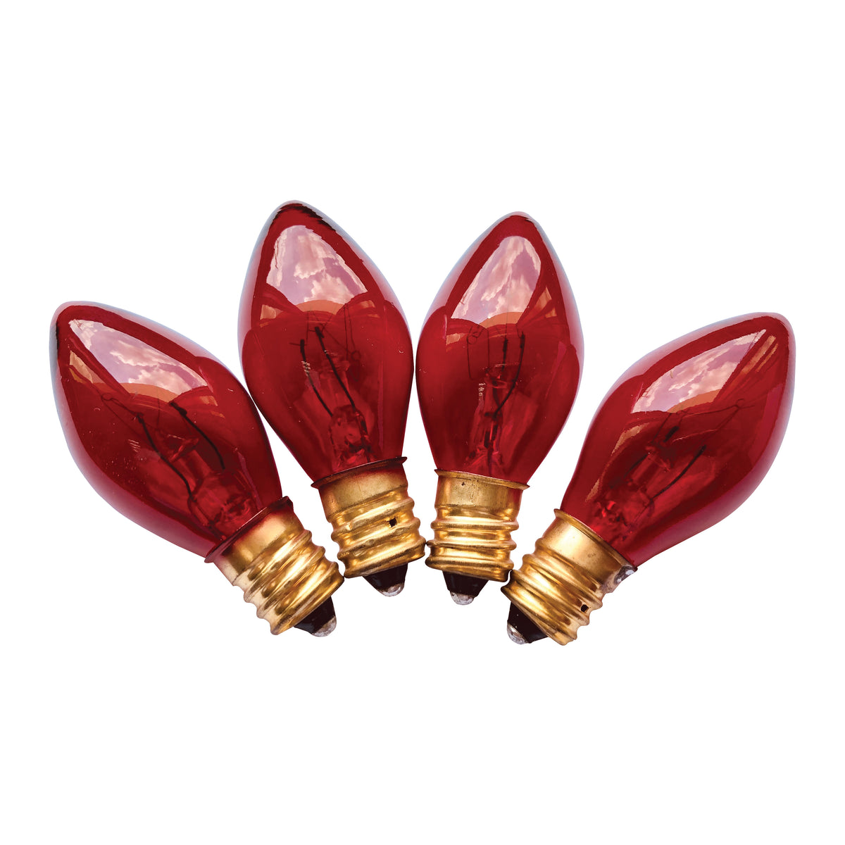 Hometown Holidays 19112 Light Bulb, 5 W, Candelabra Lamp Base, Incandescent Lamp, Transparent Red Light