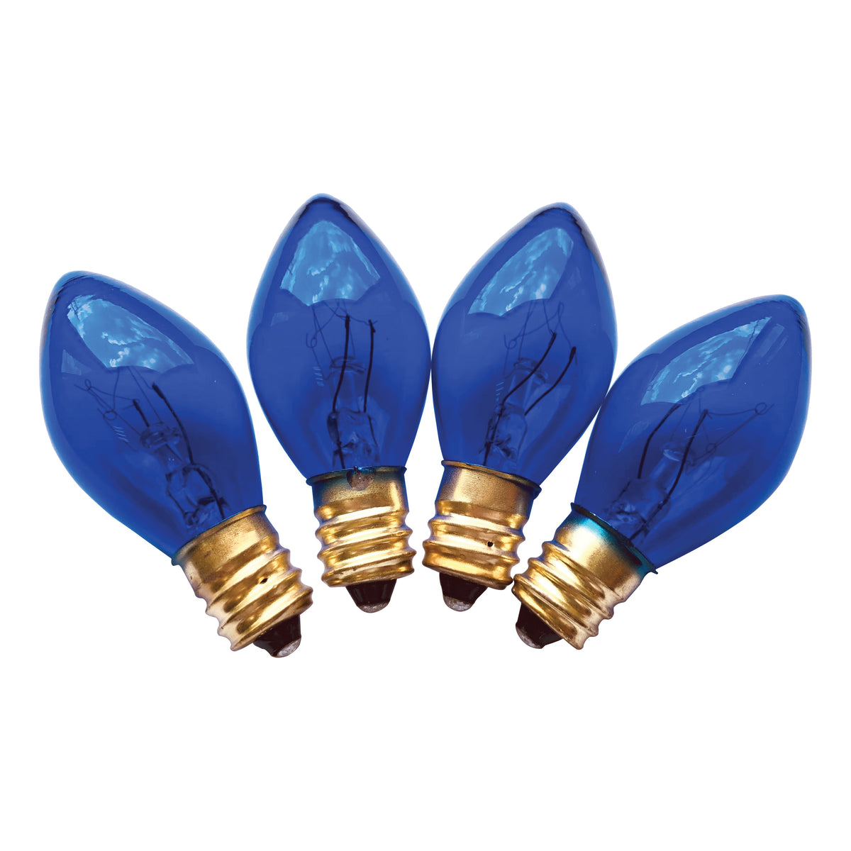 Hometown Holidays 19114 Light Bulb, 5 W, Candelabra Lamp Base, Incandescent Lamp, Transparent Blue Light