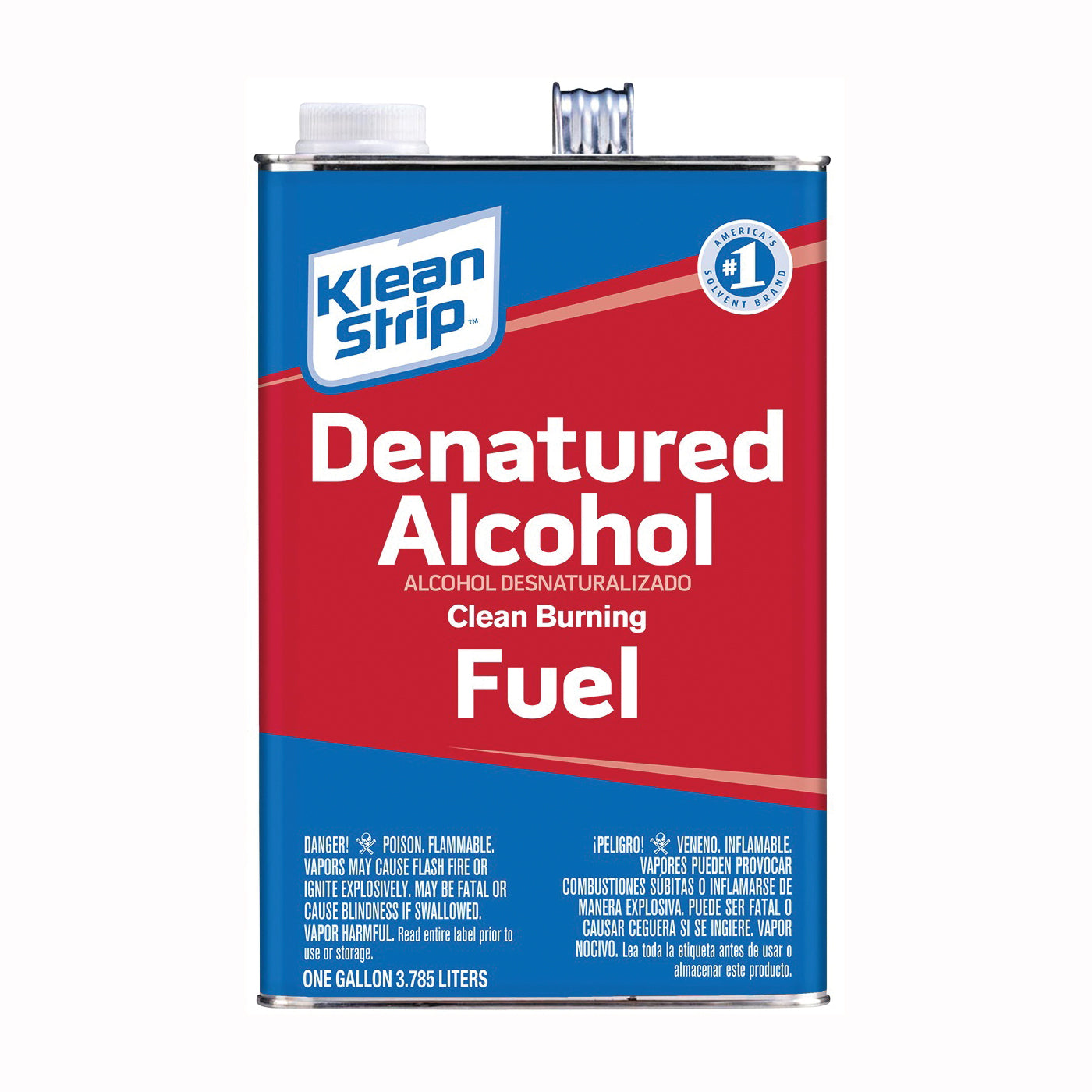 Klean Strip GSL26 Denatured Alcohol Fuel, Liquid, Alcohol, Water White, 1 gal, Can