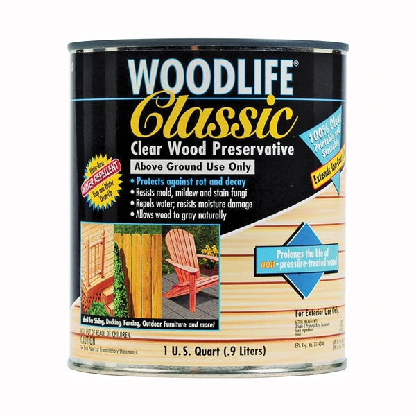WOLMAN WoodLide Classic 00902 Wood Preservative, Clear, Liquid, 1 qt, Can