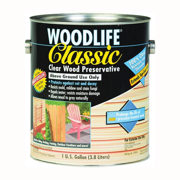 WOLMAN WoodLide Classic 00903 Wood Preservative, Clear, Liquid, 1 gal, Can