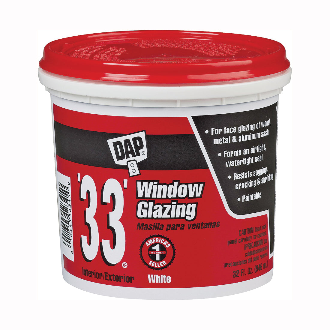 DAP 12122 Window Gazing, Paste, Slight, White, 1 qt Tub