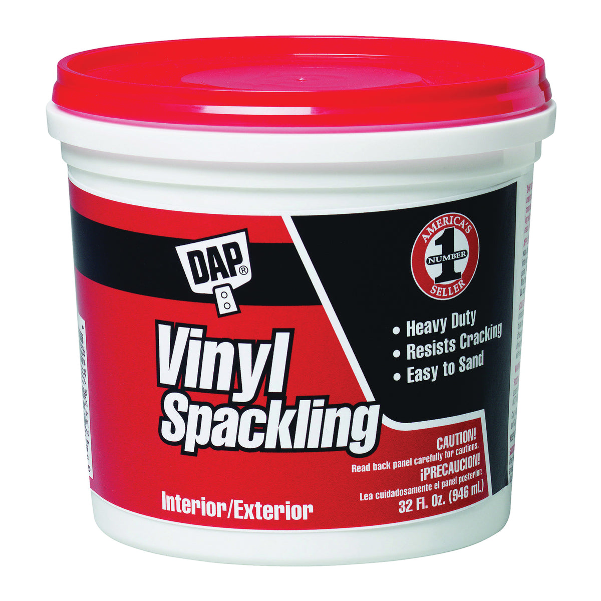 DAP 12132 Spackling Paste White, White, 1 qt Tub