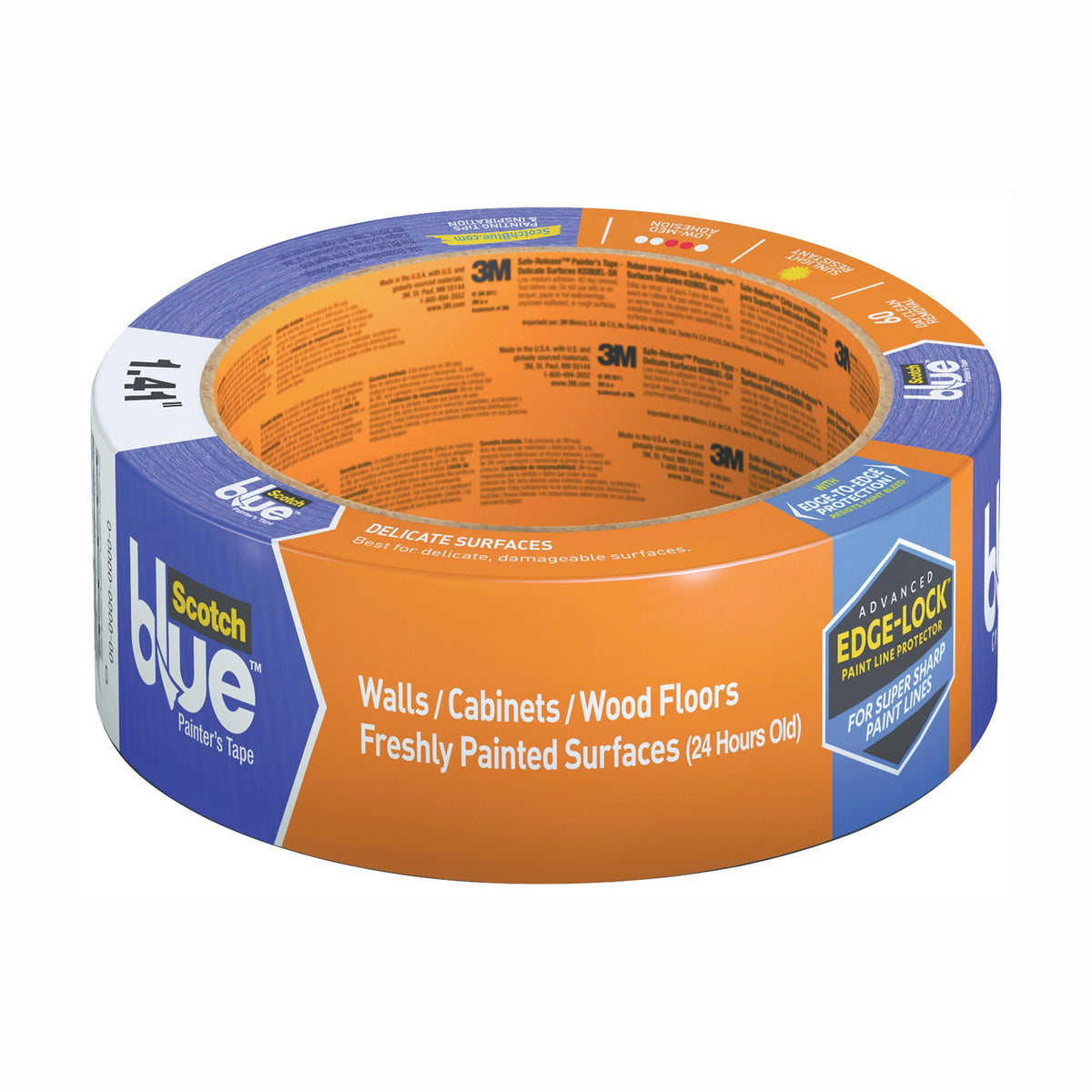 ScotchBlue 2080EL-36EC-G Painter&#39;s Tape, 60 yd L, 1.41 in W, Paper Backing, Blue