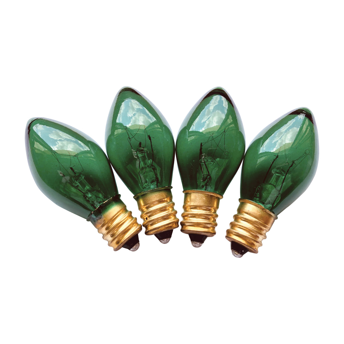 Hometown Holidays 19115 Light Bulb, 5 W, Candelabra Lamp Base, Incandescent Lamp, Transparent Green Light