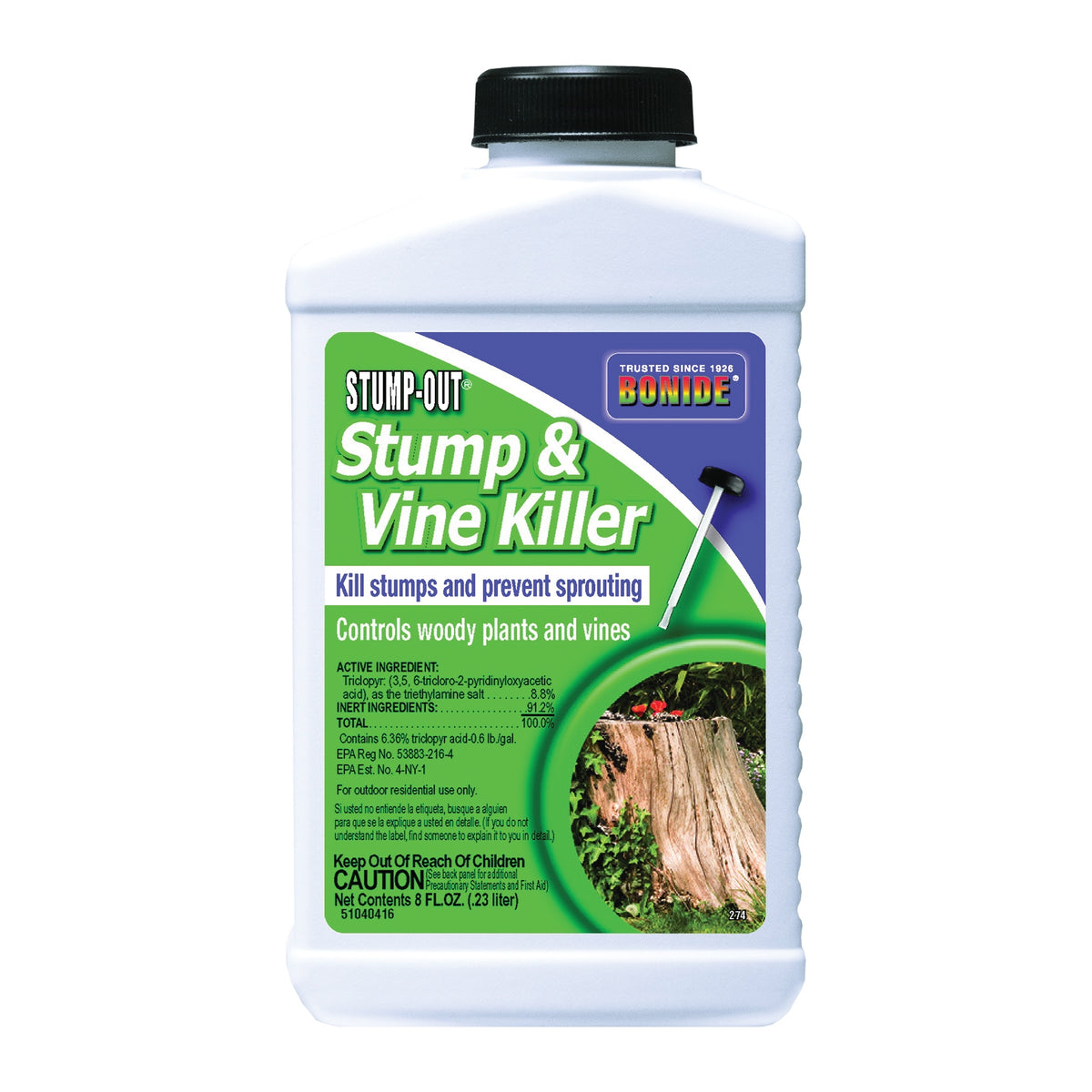 Bonide 274 Stump and Vine Killer, Liquid, Gold/Yellow, 8 oz Bottle