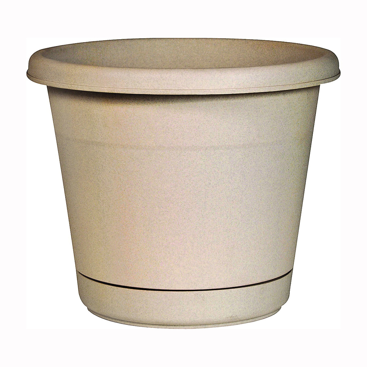 Southern Patio RN1207TA Riverland Planter, 13-5/8 in W, 13-5/8 in D, Round, Plastic, Oxford Tan