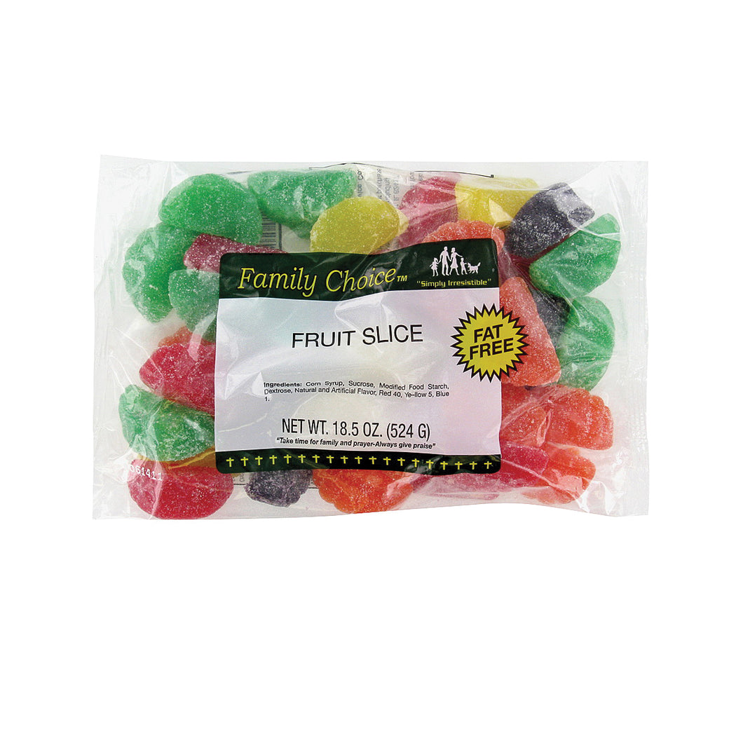 Family Choice 1110 Candy Slice, Assorted Fruits Flavor, 14 oz