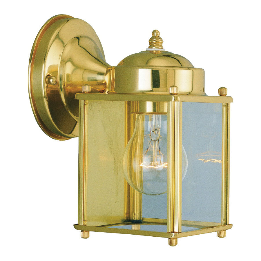 Boston Harbor 4000NH-2-3L Outdoor Wall Lantern, 120 V, 60 W, Steel Fixture, Polished Brass Fixture