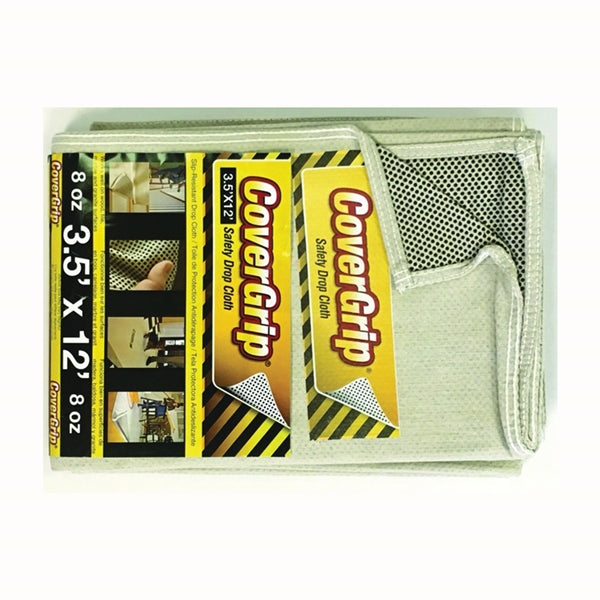 CoverGrip 351208/77357 Drop Cloth, 12 ft L, 3-1/2 ft W, Rubber