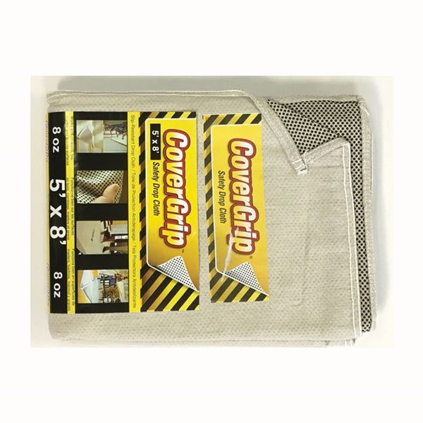 CoverGrip 005808 Drop Cloth, 8 ft L, 5 ft W, Rubber
