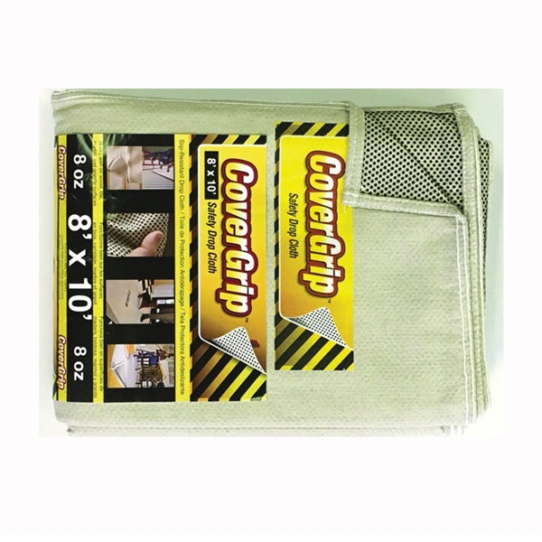CoverGrip 081008 Drop Cloth, 10 ft L, 8 ft W, Rubber