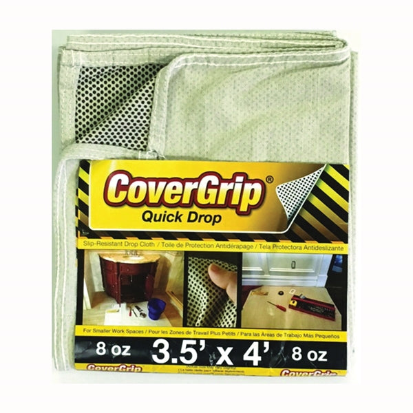 CoverGrip 35408 Drop Cloth, 4 ft L, 3-1/2 ft W, Rubber